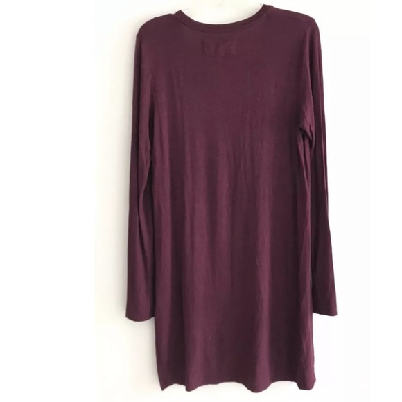 Anthropologie | Pure Good Long Tee Womens Size S Red Tunic V-neck Long Sleeve - Picture 3 of 12